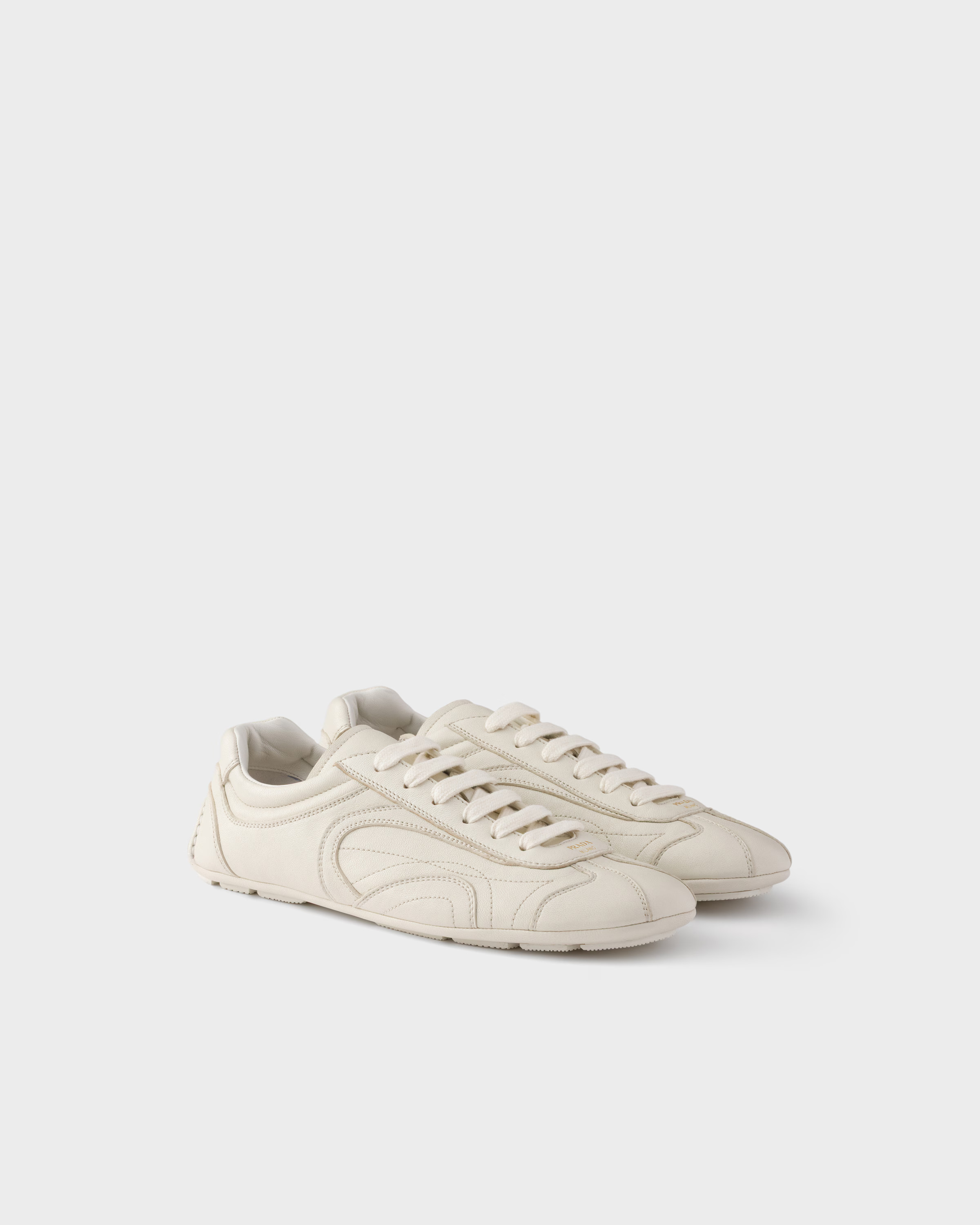 Chalk White Montecarlo Re-edition 2005 Nappa Leather Sneakers | PRADA | Prada UK