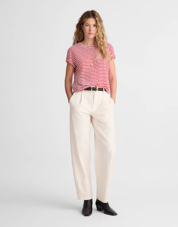 The Short Barrel-Leg Pant in Drapey Twill | Madewell