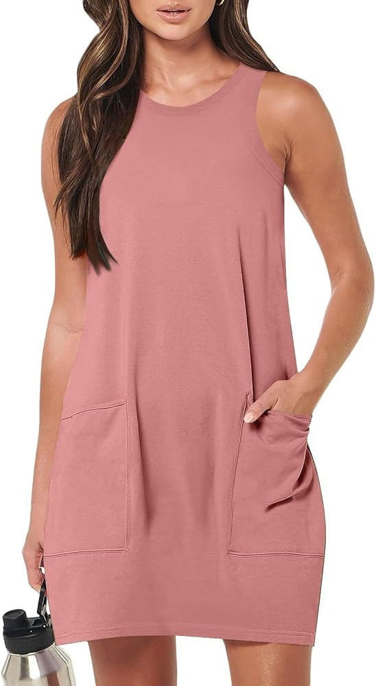 Tank Dresses for Women 2024 Casual Summer Sleeveless Dress with Pockets Boho Beach Dress Comfy Va... | Amazon (US)