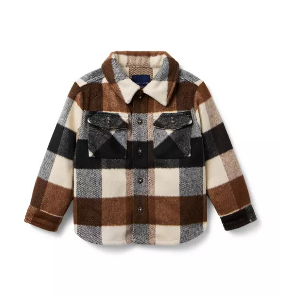 The Plaid Brushed Twill Shirt Jacket | Janie and Jack