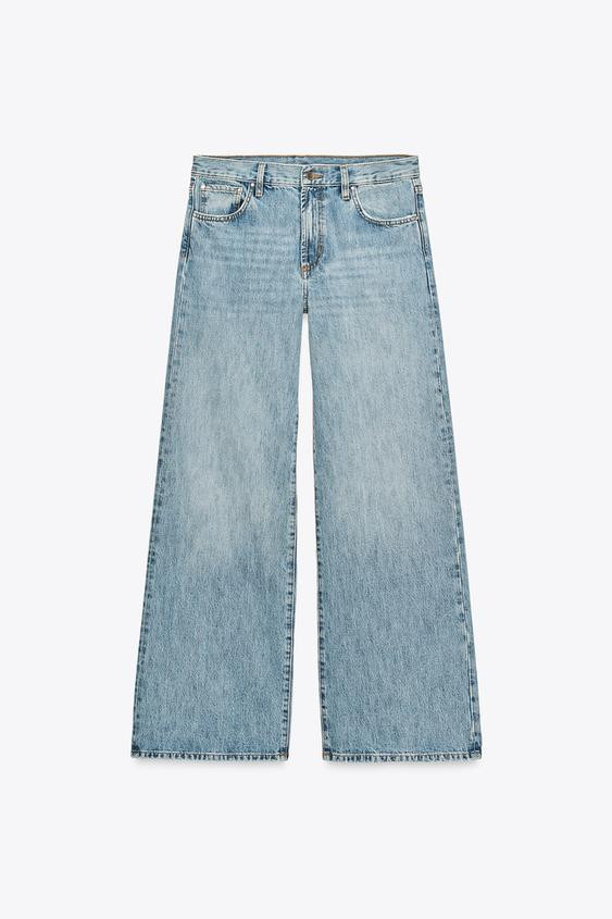 ZW COLLECTION WIDE LEG LOW RISE JEANS | Zara US