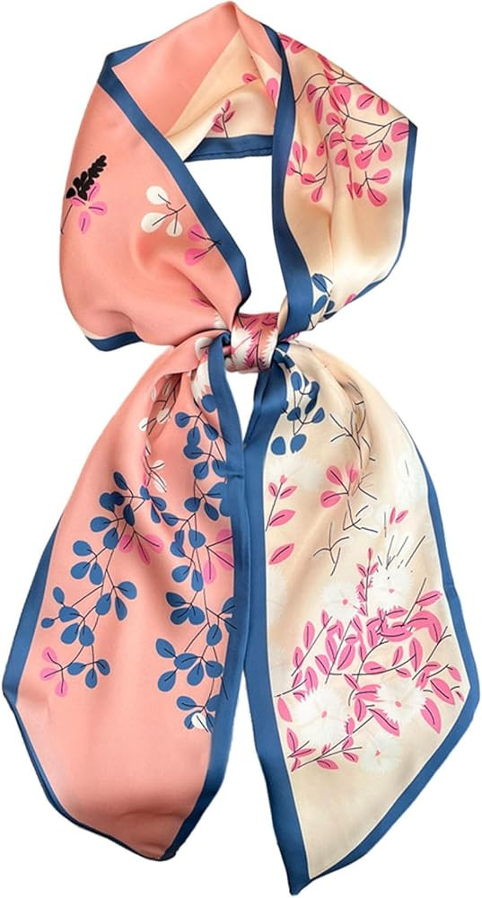 Kcctoo 27.5" Mulberry Silk Like Head Scarf Women's Fashion Square Neck Satin Scarfs for Bag Hair ... | Amazon (US)