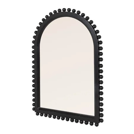 Creative Co-Op Wood Ball Framed Arched Wall Mirror, Matte Black | Walmart (US)