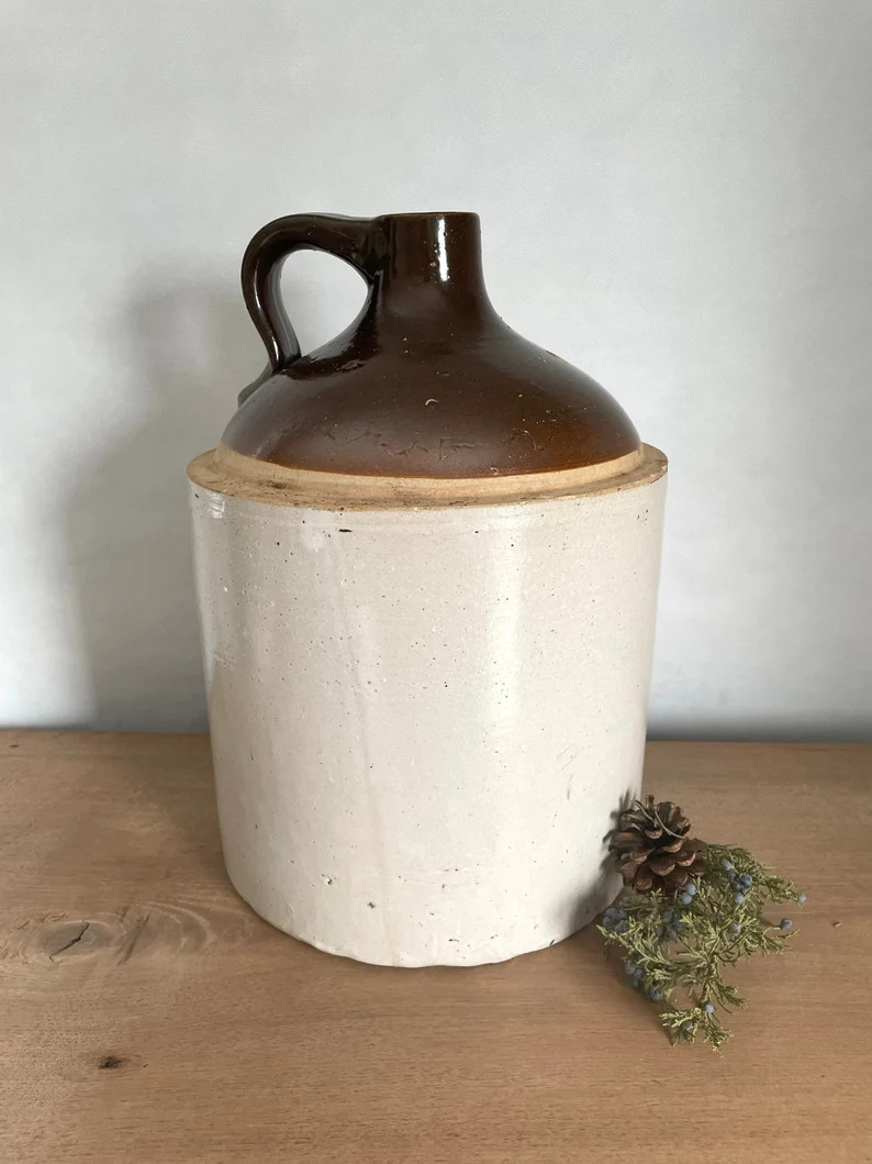 Large Vintage Two Tone Stoneware Canning Jug, Large Crock, Crock, Primitive Decor, Vintage Decor,... | Etsy (US)