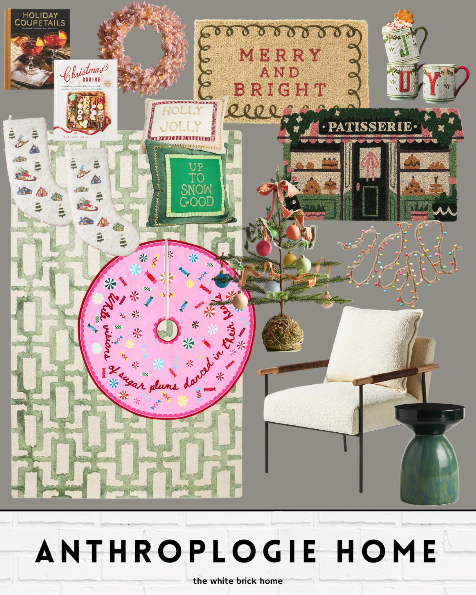 Fun, festive finds from Anthropologie! 

Anthropologie, home decor, holiday decor, pink Christmas decor, pink Christmas, tree skirt, cocktail books, Christmas mug, Christmas front porch, accent chair, accent table, garland, beaded garland, throw pillows, Christmas decor, rug, area rug, home decor finds, gifts for her, hostess gifts, living room decor 

#LTKGiftGuide #LTKHome #LTKHoliday