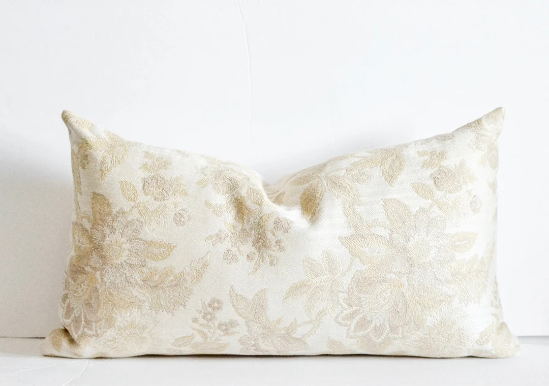 Beige Lumbar Pillow Covers the Oriane Pillow Cover Classic - Etsy | Etsy (US)