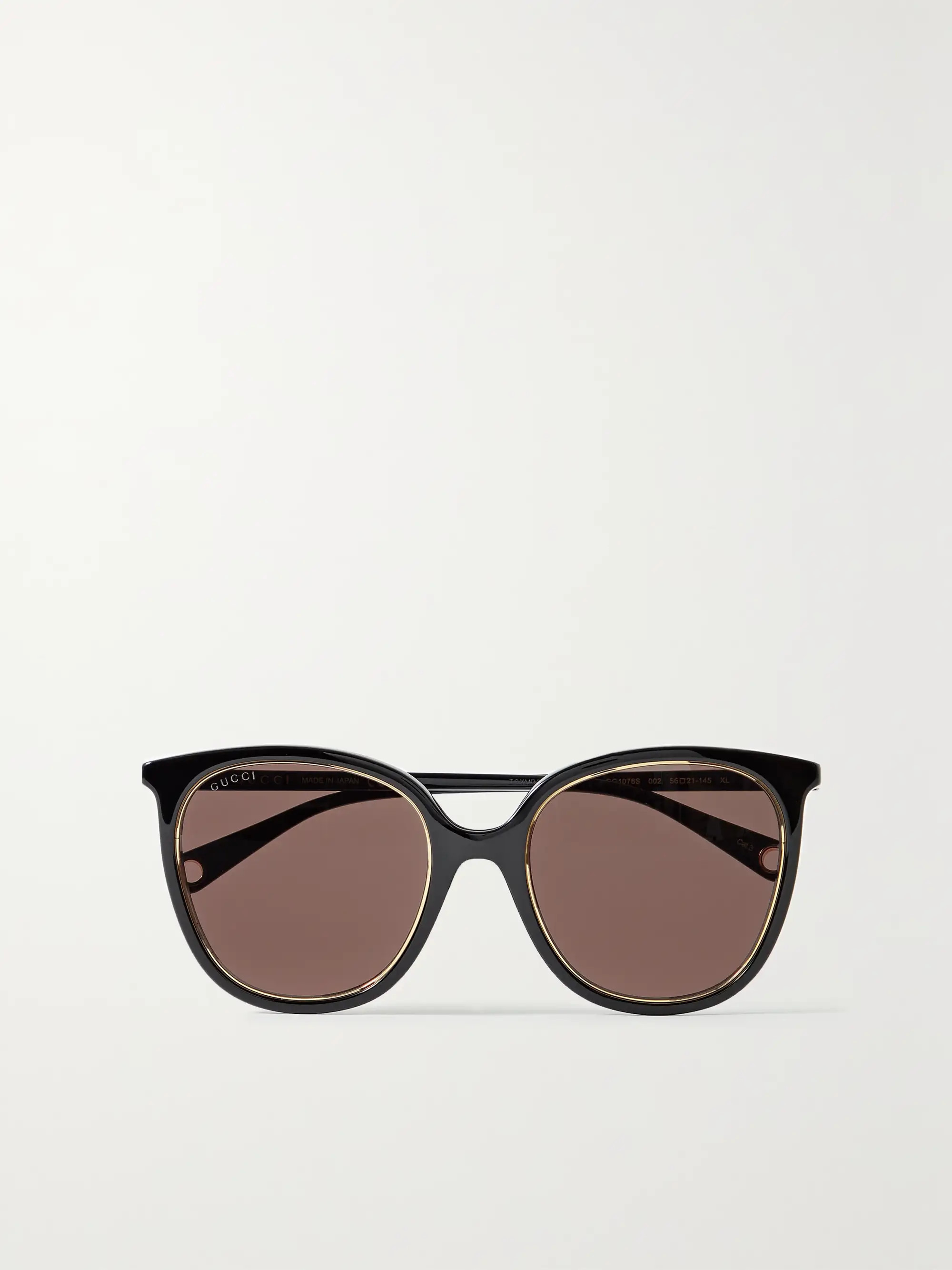 Black Cat-eye acetate and gold-tone  sunglasses | GUCCI EYEWEAR | NET-A-PORTER | NET-A-PORTER (US)