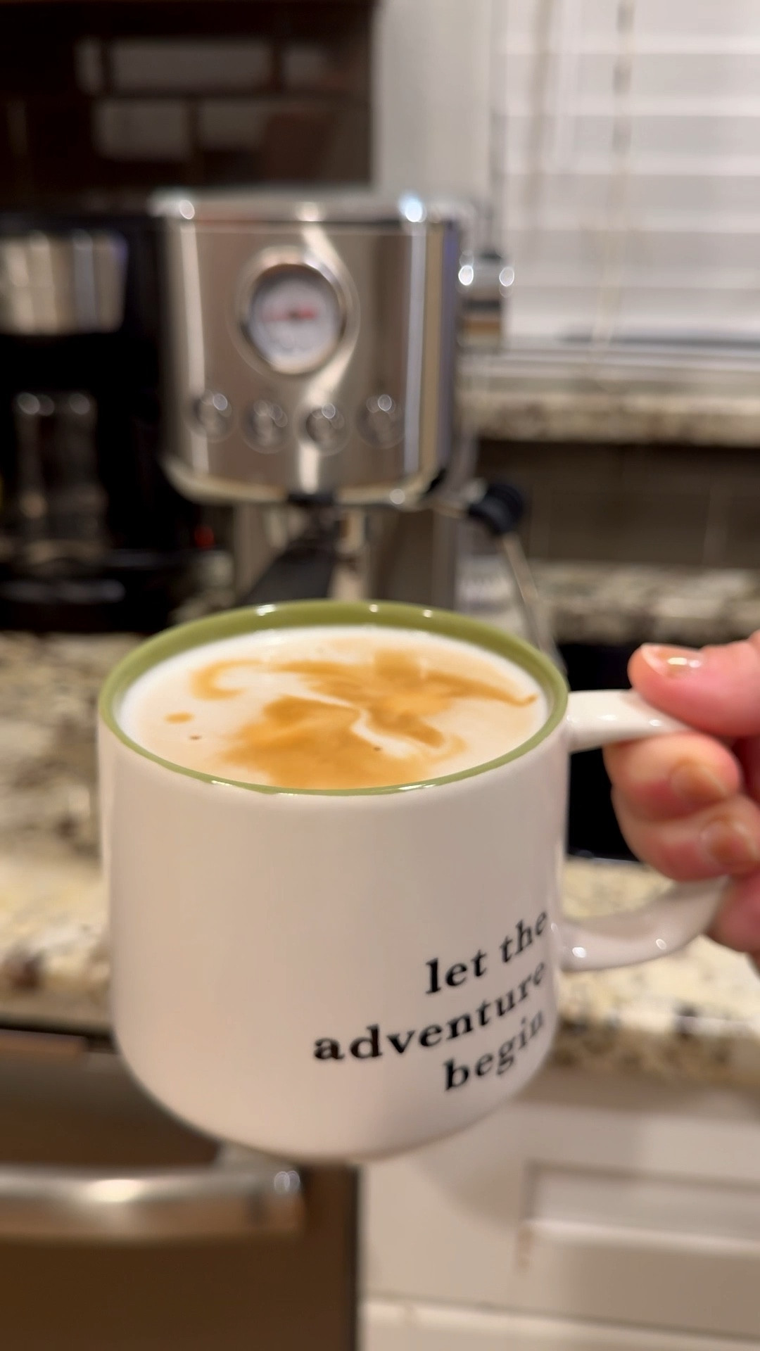 One of my favorite treats is a good hot cappuccino. And there is something so special and cozy about being able to have one first thing in the morning on a chilly winter day without having to leave the house ☕️

If you are buying coffee shop drinks regularly, this espresso machine pays for itself in less than two weeks and makes the dreamiest espresso drinks for you to cozy up with at home! 

I was apprehensive about being able to use the machine but it’s so much easier than I thought and now I realize that I should have done this YEARS ago! 

It takes up less space on the counter than a traditional coffee machine, froths milk, and pours single or double shots of espresso, which you can use to make a hot or cold coffee drink for yourself ❤️

#LTKCyberWeek #LTKGiftGuide #LTKHome