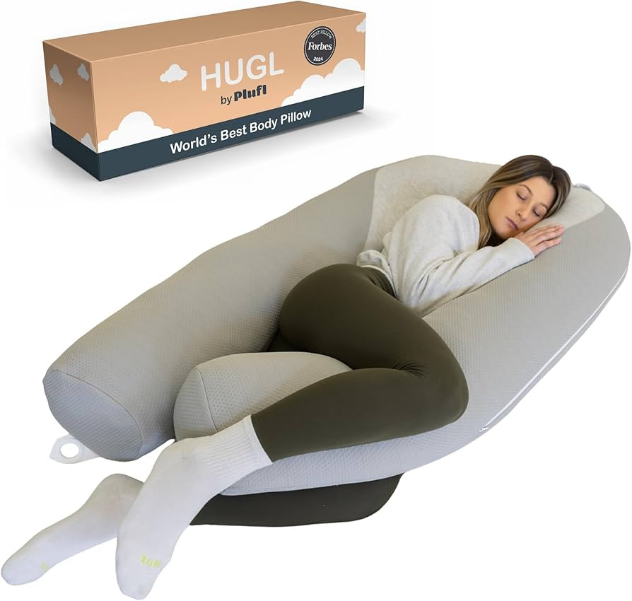 Plufl Hugl Cooling Body Pillow for Adults Made with CloudSupport Fill | U Shaped Maternity Pillow... | Amazon (US)