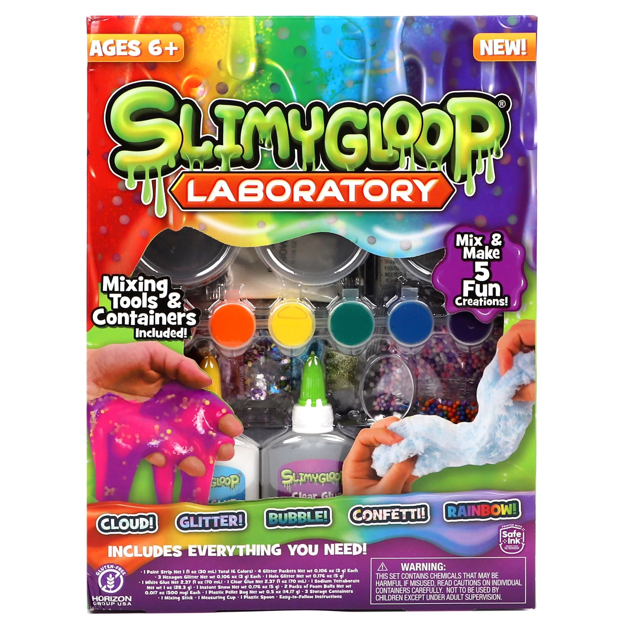 SLIMYGLOOP® Laboratory, Mix & Make 5 Multicolor Slime Creations, Includes Storage Containers, DI... | Walmart (US)