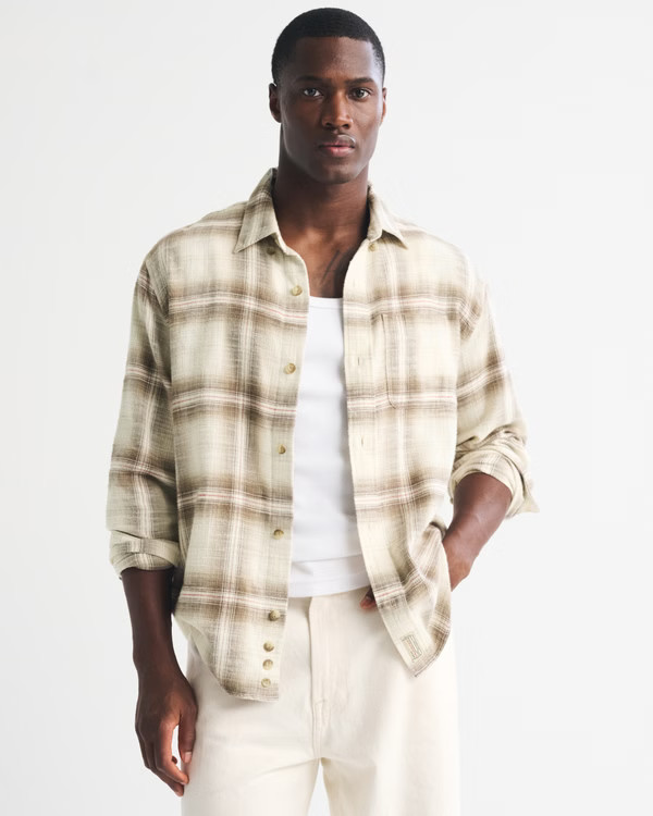 Vintage-Inspired 100% Cotton Flannel Shirt | Abercrombie & Fitch (US)