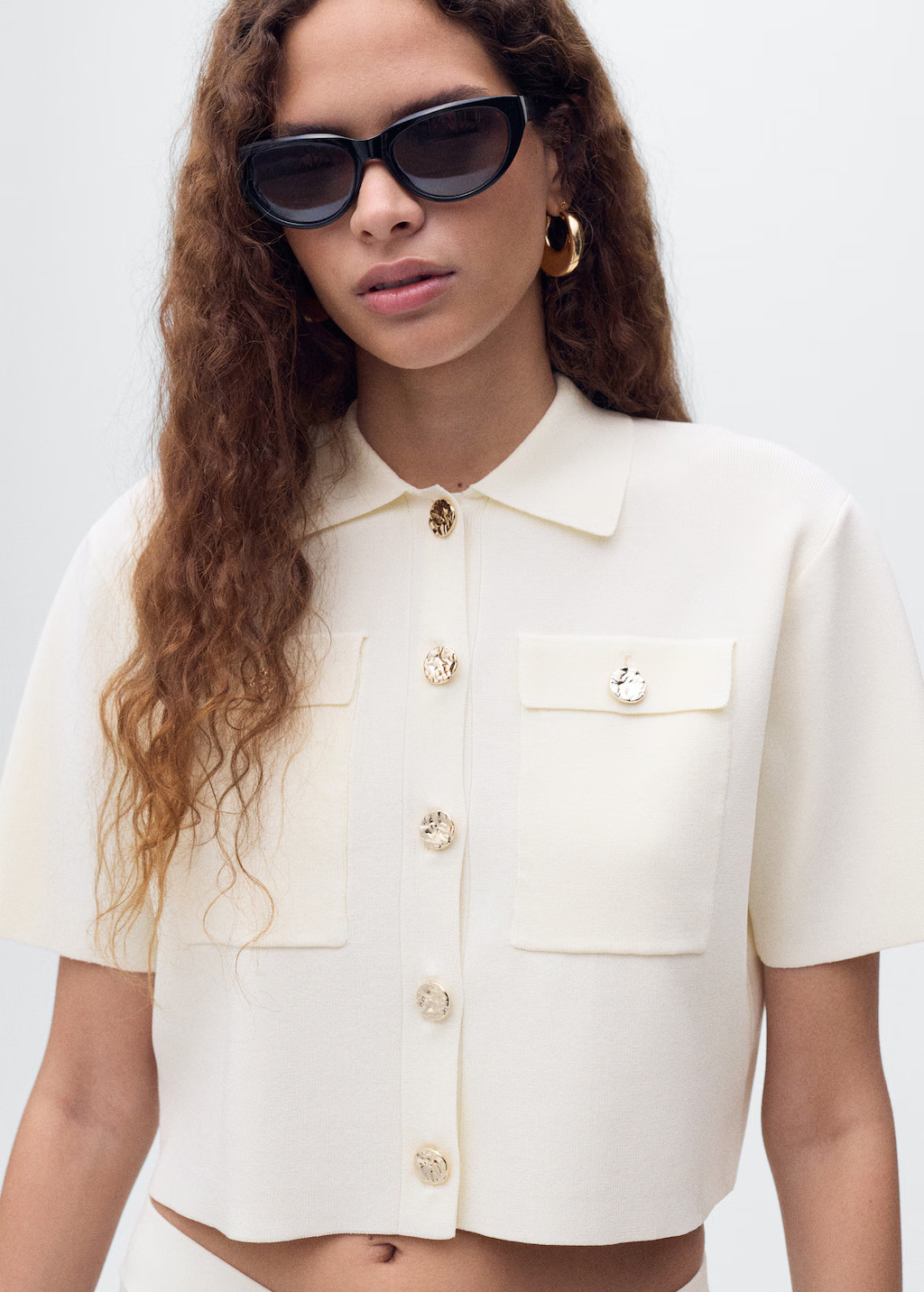 Short-sleeved knitted jacket - Women | MANGO United Kingdom | MANGO (UK)