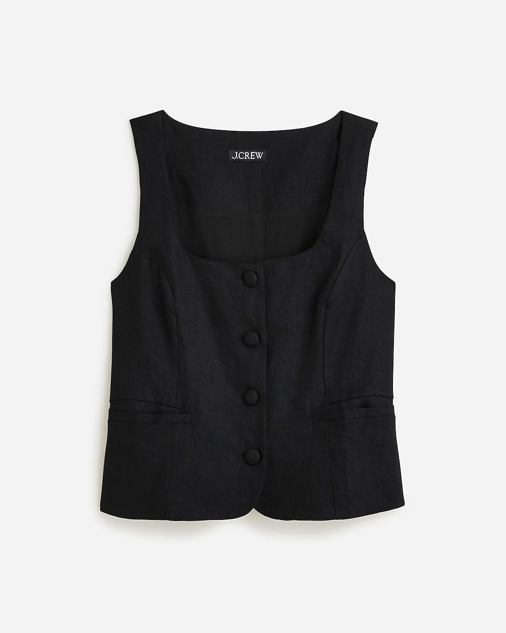 Scoopneck linen-blend vest | J. Crew US