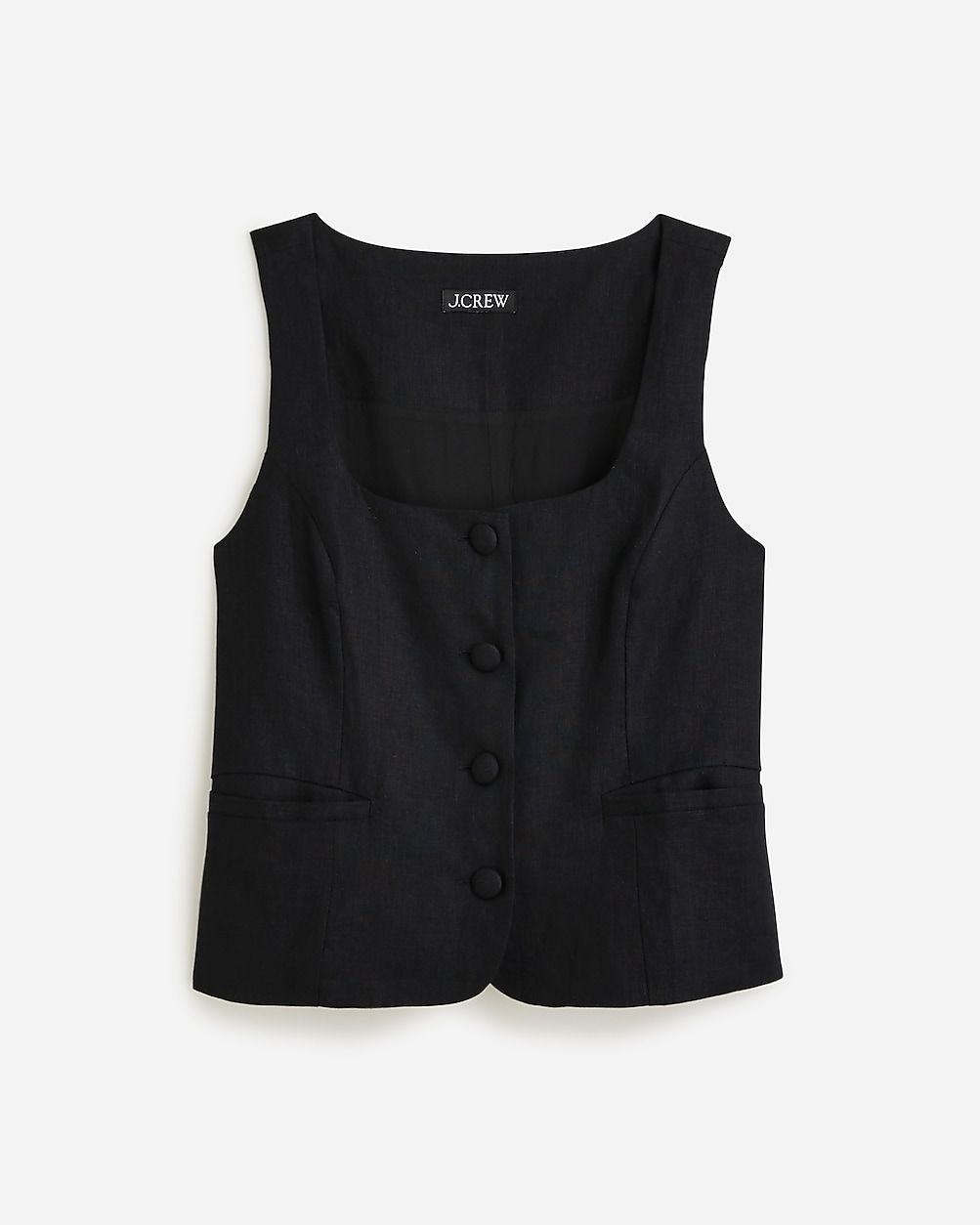 Scoopneck linen-blend vest | J.Crew US