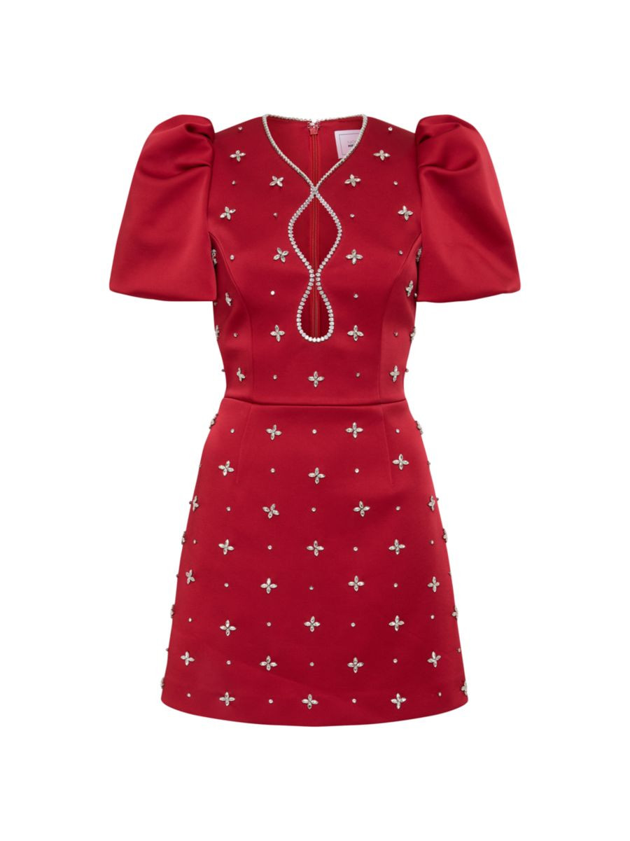 Nicky Hilton x Rebecca Vallance Carmella Embellished Puff-Sleeve Minidress | Saks Fifth Avenue