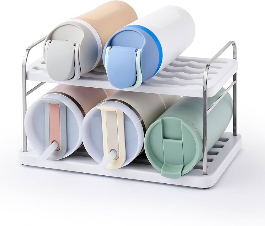 YouCopia UpSpace Water Bottle Organizer, Sturdy Adjustable-Height Shelves for Large 40 oz Tumbler... | Amazon (US)