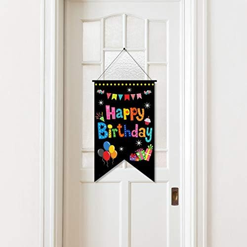 Colorful Happy Birthday Party Decorations Black Happy Birthday Door Sign Porch Sign Themed Birthd... | Amazon (US)