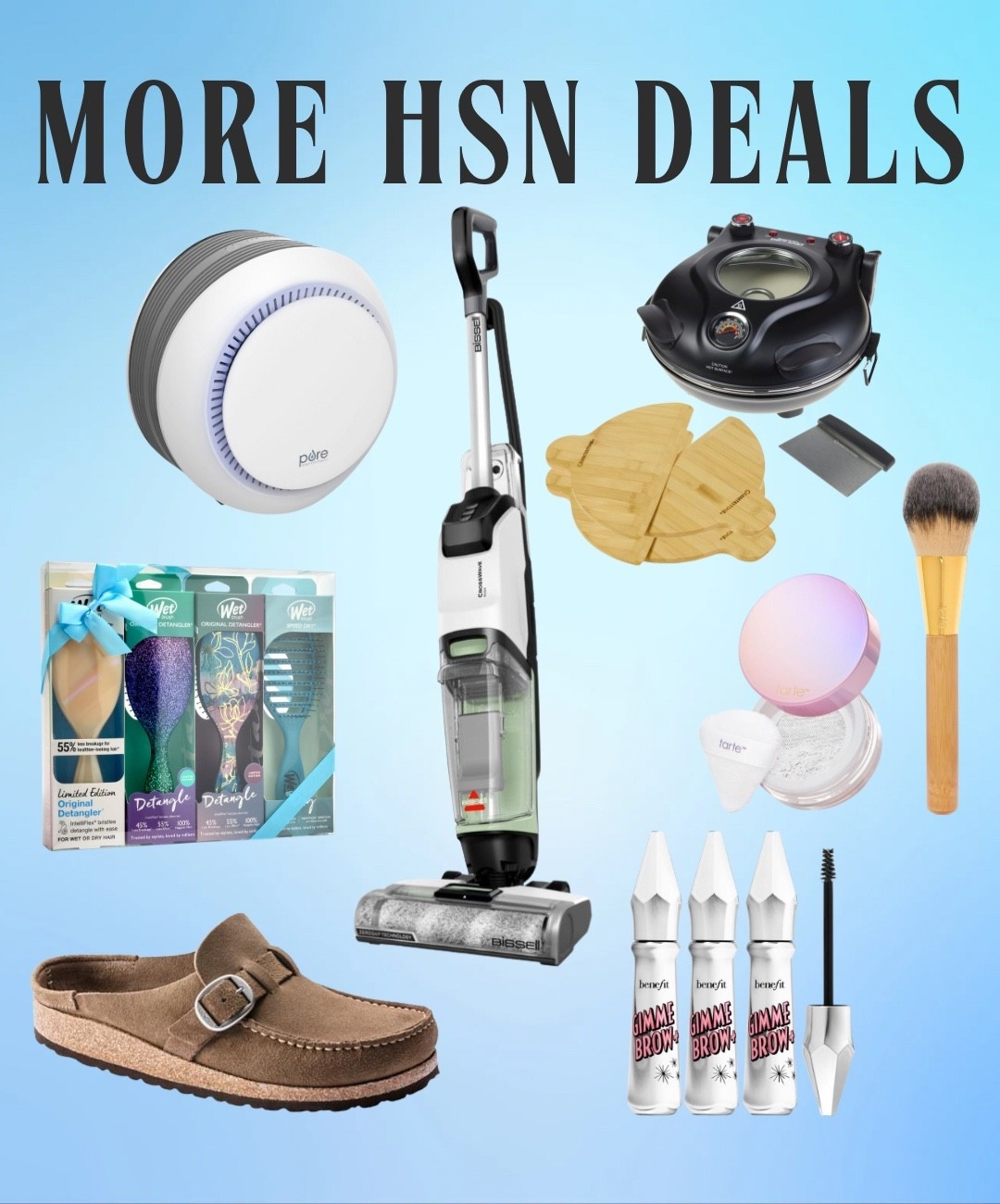 #ad So many good deals at @hsn! New customers can use code WELCOME15 to take $15 off a $35 purchase! //#HSNInfluencer #LoveHSN @pureenrichment @thewetbrush @benefitcosmetics @tartecosmetics @granitestone @birkenstock @bissellclean