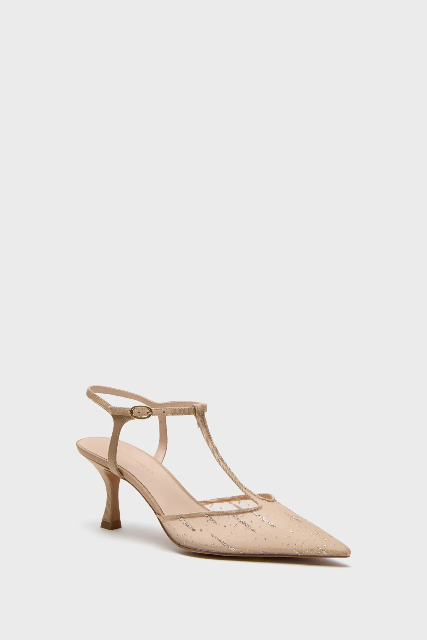 Nude Glitter Mesh Margot Heels | Tuckernuck (US)