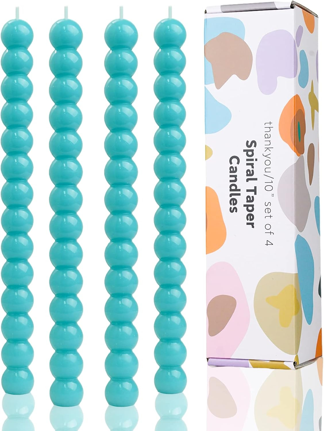 Teal Spiral Taper Candles Twisted Candle Conical Stick Candles for Holiday Wedding Party Wax Unsc... | Amazon (US)