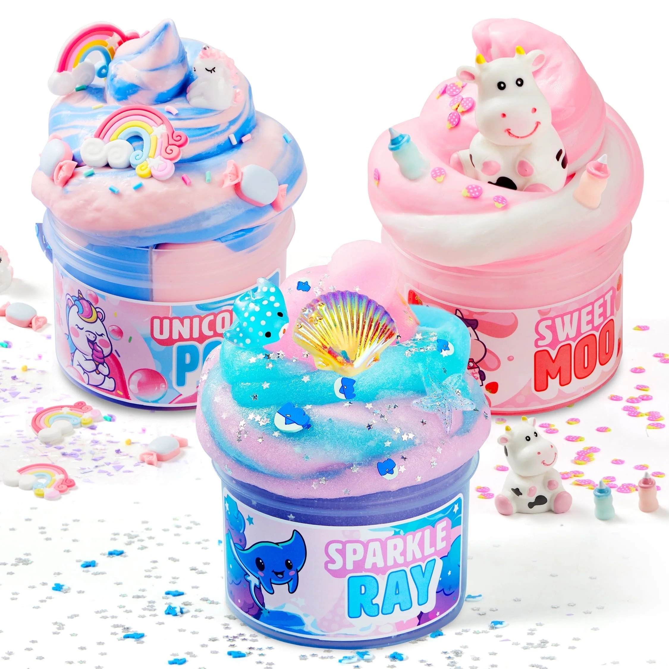 Joyfy 3 Pack Butter Slime Party Favors 8 oz Super Soft Non-Sticky Pre-Made Slime for Kids, DIY St... | Walmart (US)