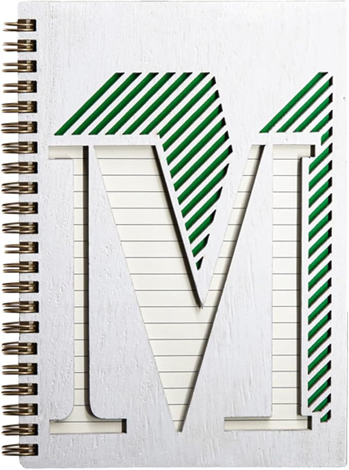 COLLECTIVE HOME - Monogram Notebook, Wood Cover College Ruled Notebook, Daily Planner, 100 Lined ... | Amazon (US)