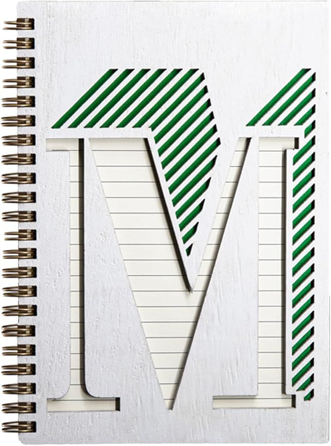COLLECTIVE HOME - Monogram Notebook, Wood Cover College Ruled Notebook, Daily Planner, 100 Lined ... | Amazon (US)