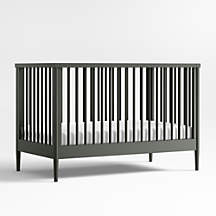 Hampshire Olive Green Wood Convertible Crib + Reviews | Crate & Kids | Crate & Barrel