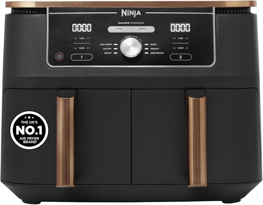 Ninja Foodi MAX Dual Zone Air Fryer, Amazon Exclusive, Tongs, 2 Drawers, 9.5L, 6-in-1, Use No Oil... | Amazon (UK)