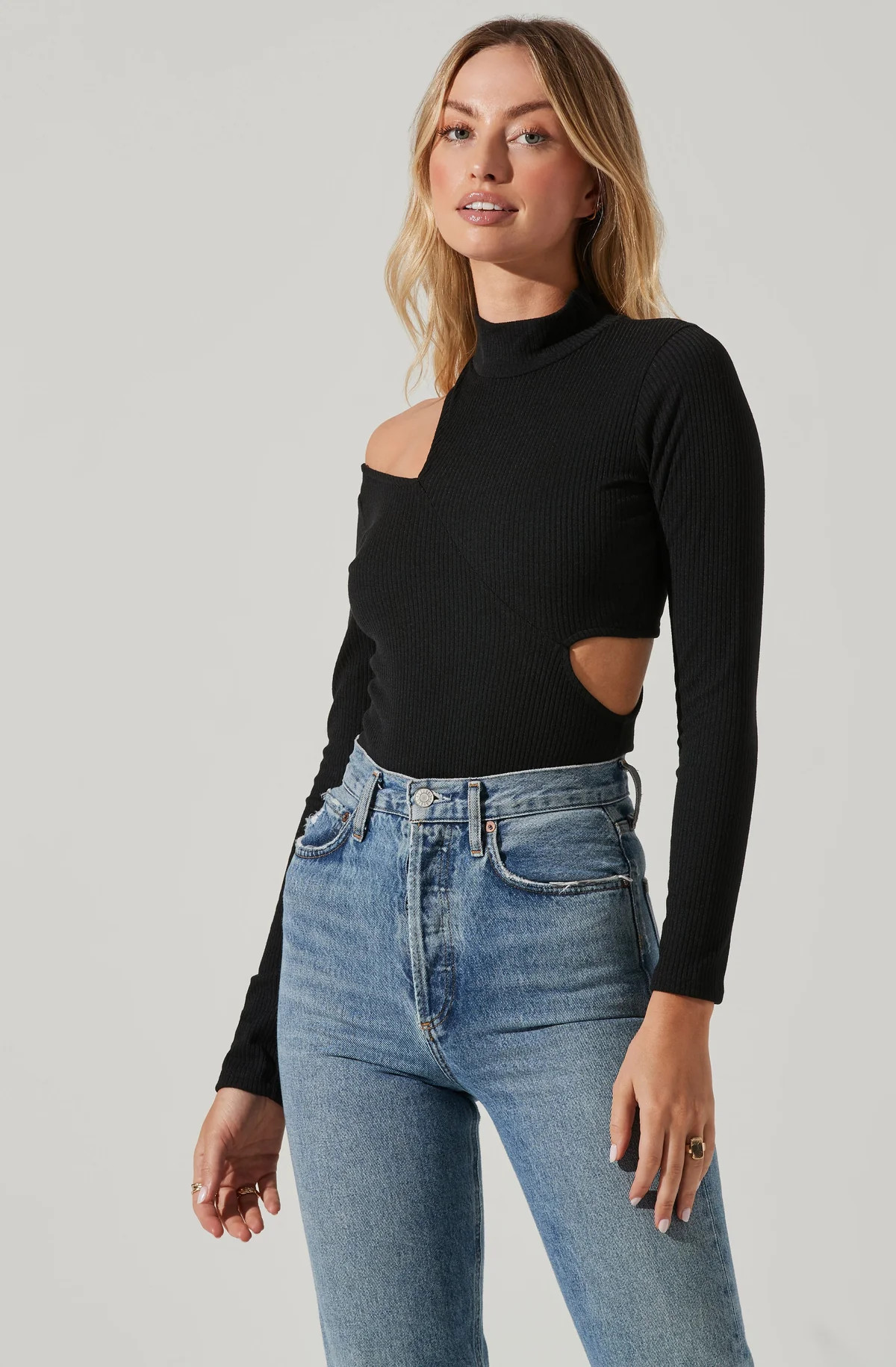 Cutout Mock Neck Bodysuit | ASTR The Label (US)