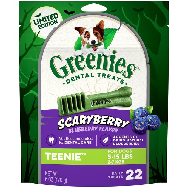GREENIES Scary Berry Blueberry Flavor Teenie Dental Dog Treats, 6-oz bag - Chewy.com | Chewy.com