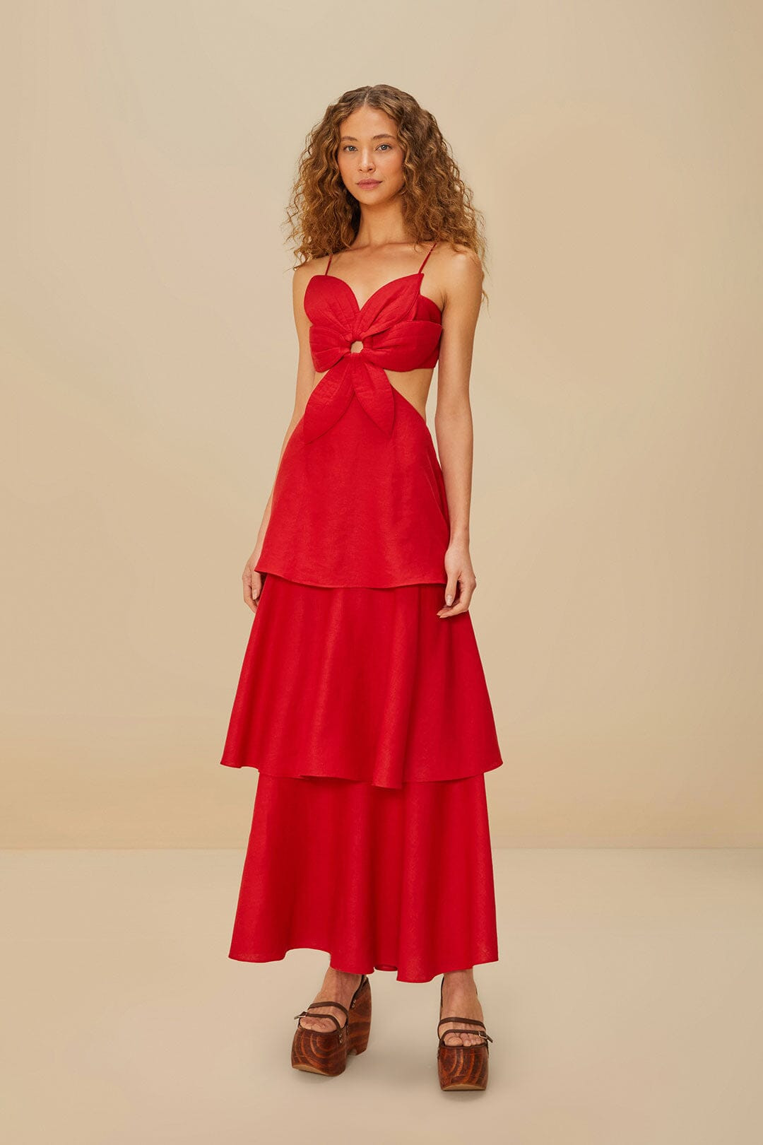 Red Flower LENZING™ ECOVERO™ Euroflax™ Maxi Dress | FarmRio (US)