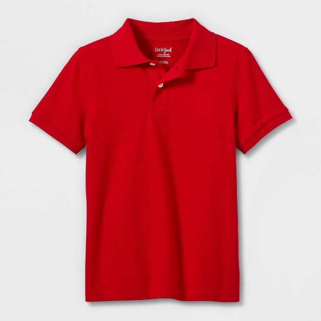 Boys' Short Sleeve Pique Uniform Polo Shirt - Cat & Jack™ Red | Target