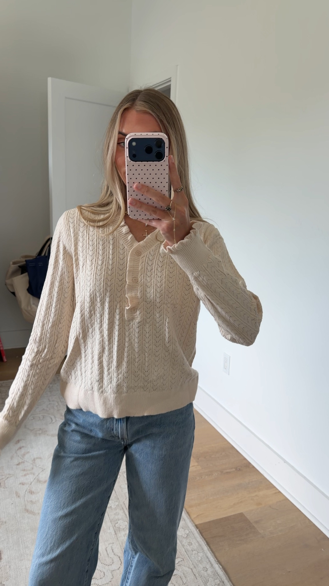 Amazon size small Women's V Neck Crochet Knit Top Long Sleeve Hollow Out Sweater
Fall Fashion Ruffle Trim Sweater Tops, Casual Button Down Knitted Shirt, Versatile for Daily Wear

#LTKootd #LTKSaleAlert #LTKSeasonal