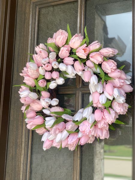 Spring wreath, tulip wreath, pink wreath, front porch decor spring refresh 

#LTKhome #LTKunder50 #LTKsalealert