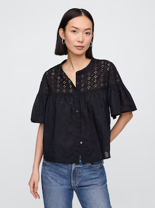 Voile Eyelet Top | Gap Factory