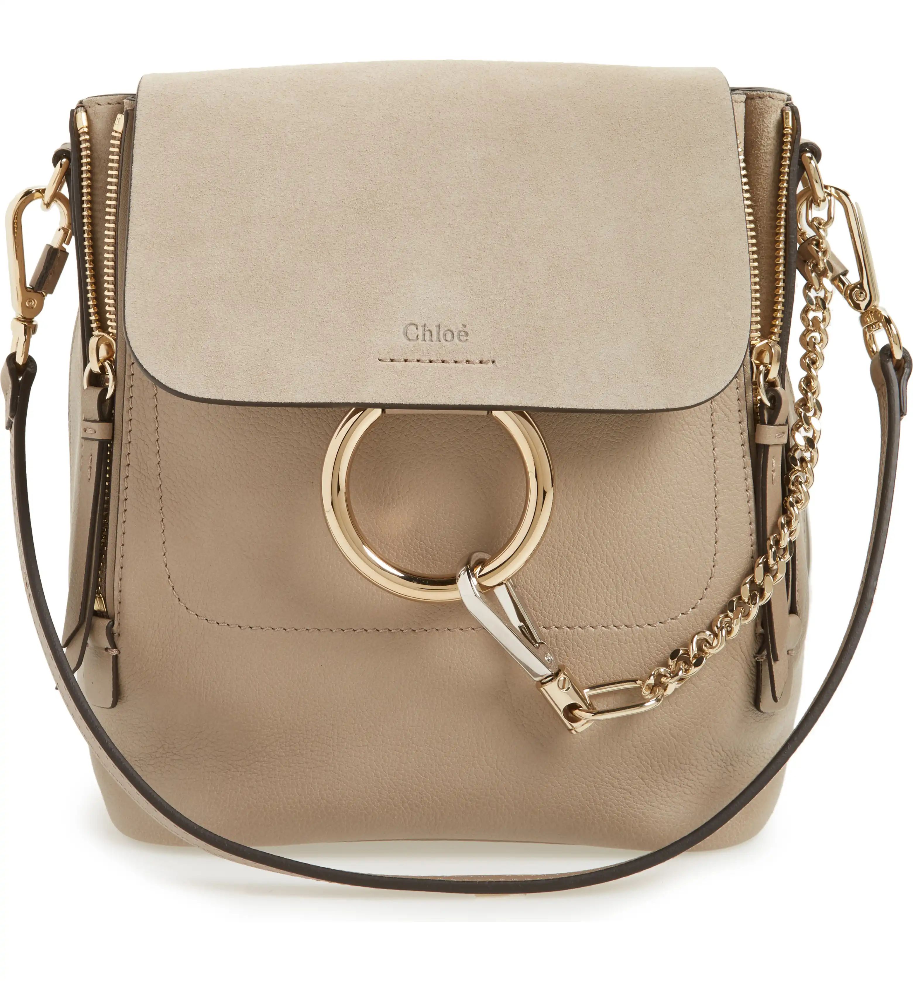 Small Faye Suede & Leather Backpack | Nordstrom