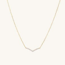 Pavé Diamond Wishbone Necklace - $300 | Mejuri (Global)