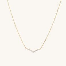 Pavé Diamond Wishbone Necklace - $300 | Mejuri (Global)
