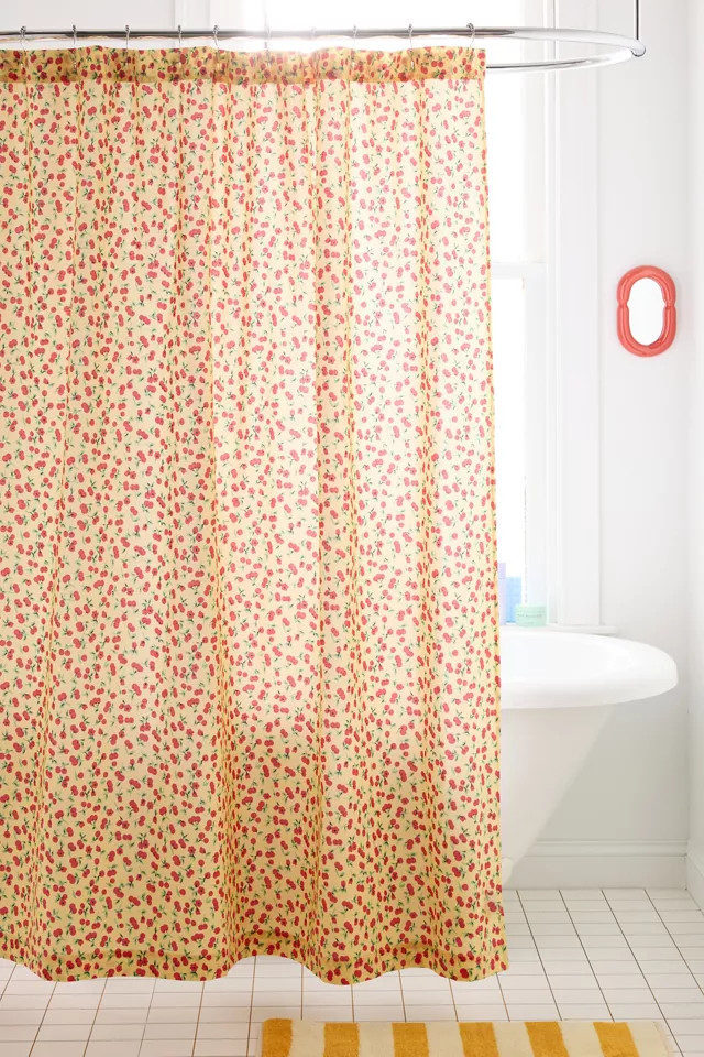 Cherry Land Patterned Shower Curtain in Cherry Land at Urban Outfitters | Urban Outfitters (US and RoW)