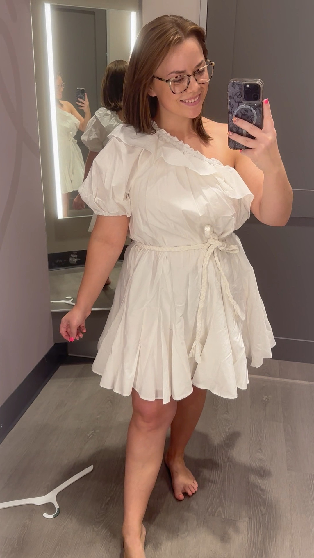Women's Rope Tie One Shoulder Mini Dress - RHODE x Target wearing size large🤍 
white dress 
Mother’s Day 
cocktail dress
Country concert
Maternity 

#LTKFind #LTKcurves #LTKSeasonal