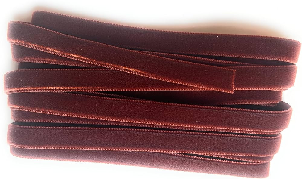Vintage 3/8'' Velvet Ribbon,- Made in Swiss 5, Yards- 3/8'' Cinnamon Brown Velvet, 5 Yards) | Amazon (US)