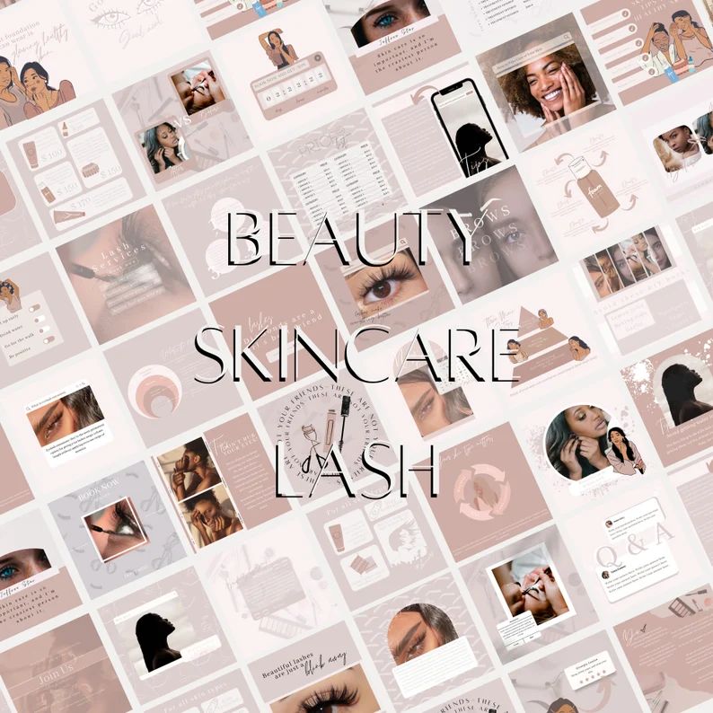 50 Skincare Instagram Templates| Beauty Instagram Templates Canva| Social Media Marketing| Lash I... | Etsy (CAD)