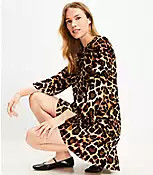 Leopard Print Flounce Mini Dress | LOFT