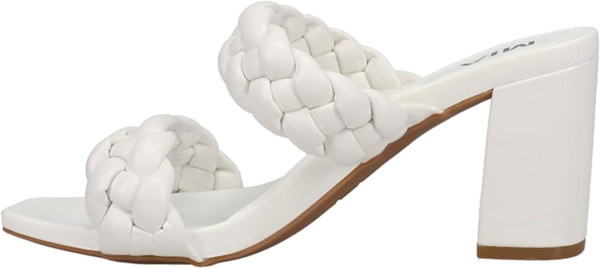 MIA Womens Maine Braided Block Dress Sandals Mid Heel 2-3" - White | Amazon (US)