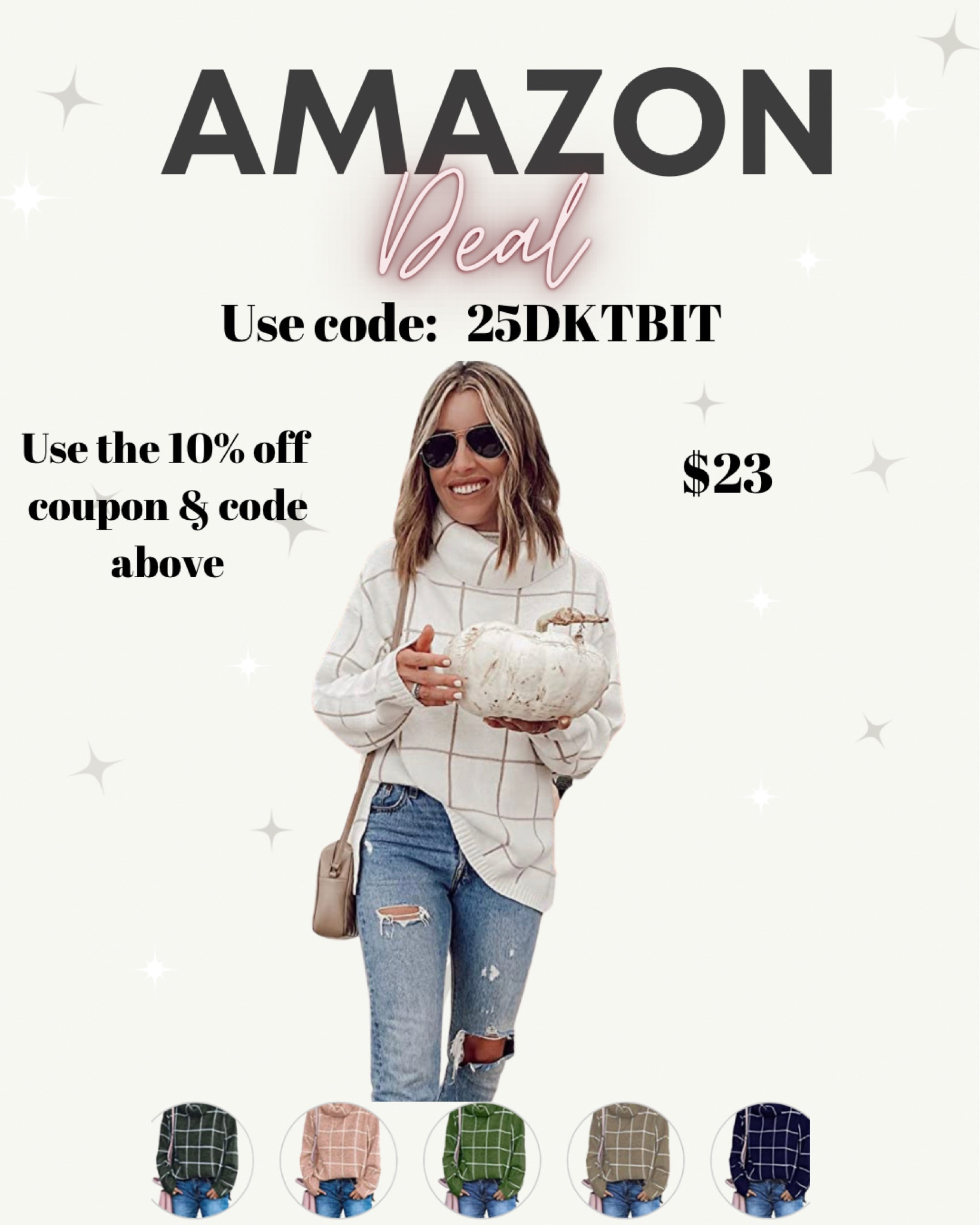Amazon turtleneck sweater on deal comes in lots of colors. 
Use code: 25DKTBIT and 10% off coupon







Fall fashion, midsize fashion, sweater weather, affordable

#LTKcurves #LTKsalealert #LTKunder50