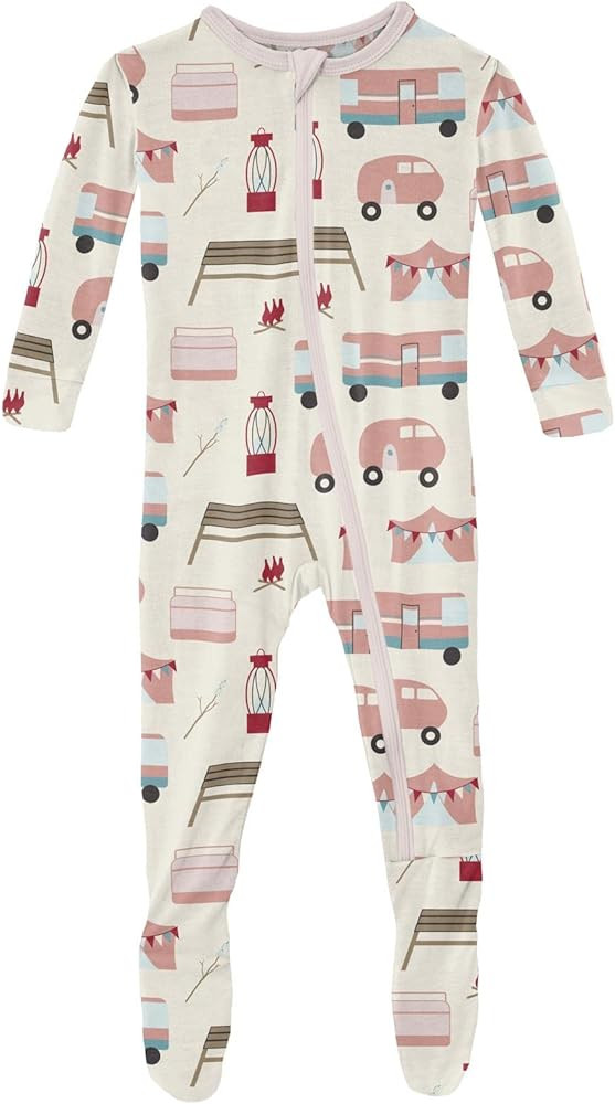 KicKee Pants Print Footies with Zipper, Super Soft One-Piece Jammies, Viscose from Bamboo Sleepwe... | Amazon (US)