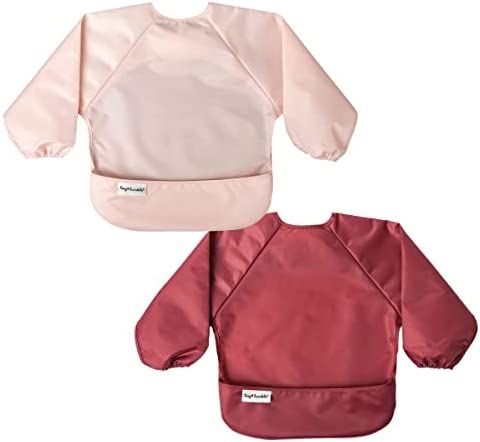 Amazon.com: Tiny Twinkle Mess Proof Baby Bib, 2 Pack Full Sleeve Bib Outfit, Waterproof Bibs for ... | Amazon (US)