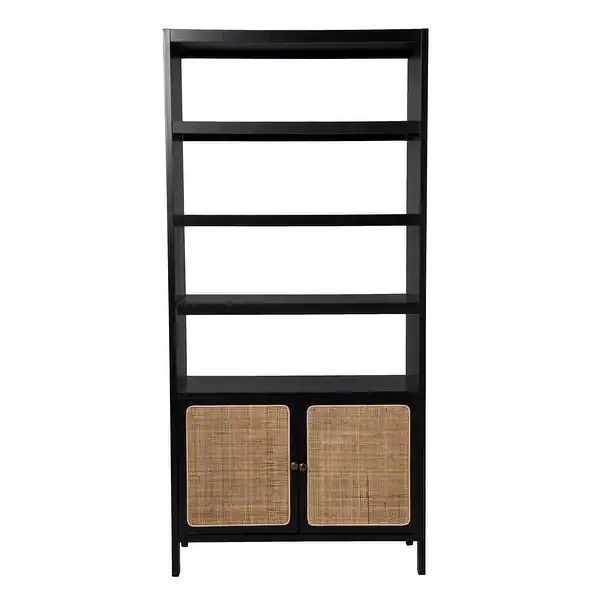 Black Wood Bookcase/Storage Shelf | Overstock.com Shopping - The Best Deals on Media/Bookshelves ... | Bed Bath & Beyond