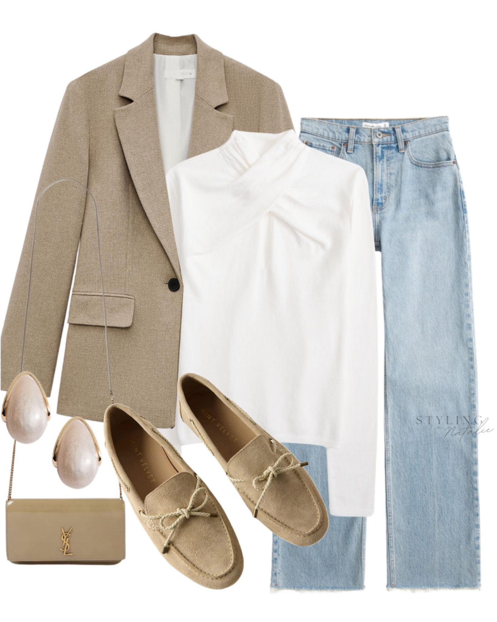 Blazer styling- Spring outfit, transitional outfit, casual chic, high rise relaxed jeans, zara blazer,  suede deck shoes, keyhole long sleeve top, crossbody bag and pearl earrings. 

#LTKspring #LTKeurope #LTKstyletip
